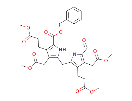 benzyl 5'-formyl-4,3'-di(2-methoxycarbonylethyl)-3,4'-bismethoxy-carbonylmethyl-2,2'-methylenedipyrrole-5-carboxylate
