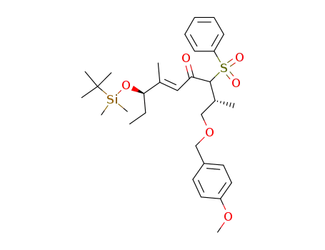 5-Nonen-4-one,
7-[[(1,1-dimethylethyl)dimethylsilyl]oxy]-1-[(4-methoxyphenyl)methoxy]-2,
6-dimethyl-3-(phenylsulfonyl)-, (2R,5E,7R)-