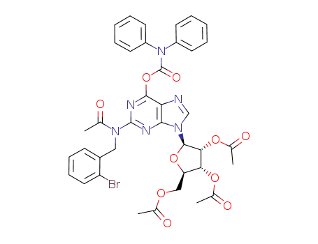 2-[acetyl(2-bromobenzyl)amino]-6-(diphenylcarbamoyloxy)-9-(β-D-tri-O-acetylribofuranosyl)-9H-purine