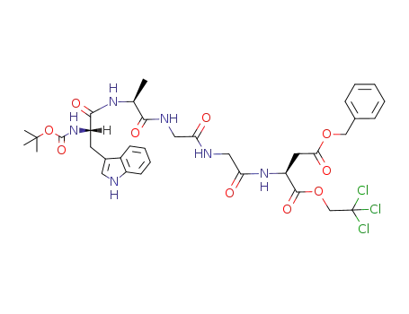 (S)-2-[2-(2-{(S)-2-[(S)-2-tert-Butoxycarbonylamino-3-(1H-indol-3-yl)-propionylamino]-propionylamino}-acetylamino)-acetylamino]-succinic acid 4-benzyl ester 1-(2,2,2-trichloro-ethyl) ester