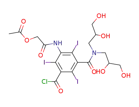 acetic acid {3-[bis-(2,3-dihydroxy-propyl)-carbamoyl]-5-chlorocarbonyl-2,4,6-triiodo-phenylcarbamoyl}-methyl ester