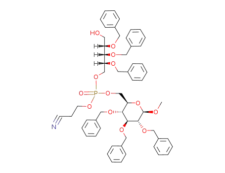(methyl 2,3,4-tri-O-benzyl-β-D-glucopyranosid-6-yl) 2-cyanoethyl 2,3,4-tri-O-benzyl-D-ribityl-5-phosphate
