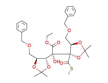 ethyl [2S,2(1R,2S),3S,4R]-5-benzyloxy-2-[3-benzyloxy-1,2-(dimethylmethylenedioxy)propyl]-3,4-(dimethylmethylenedioxy)-2-hydroxy-3-(methylthio)carbonylpentanoate