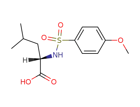 Molecular Structure of 68377-65-1 (2-{[(4-METHOXYPHENYL)SULFONYL]AMINO}-4-METHYLPENTANOIC ACID)