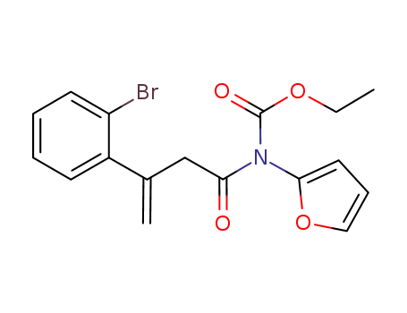 Molecular Structure of 1170694-12-8 (ethyl 3-(2-bromophenyl)but-3-enoyl(furan-2-yl)carbamate)