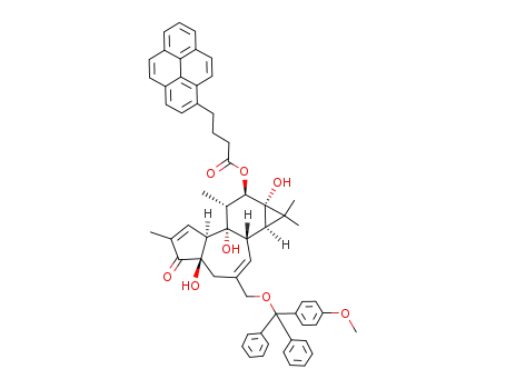 4-Pyren-1-yl-butyric acid (1aR,1bS,4aR,7aS,7bS,8R,9R,9aS)-4a,7b,9a-trihydroxy-3-[(4-methoxy-phenyl)-diphenyl-methoxymethyl]-1,1,6,8-tetramethyl-5-oxo-1a,1b,4,4a,5,7a,7b,8,9,9a-decahydro-1H-cyclopropa[3,4]benzo[1,2-e]azulen-9-yl ester