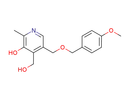 Molecular Structure of 280762-56-3 (4-(hydroxymethyl)-5-{[(4-methoxybenzyl)oxy]methyl}-2-methyl-3-pyridinol)