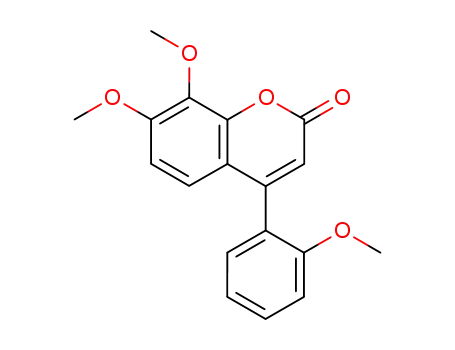Molecular Structure of 23982-29-8 (7,8-Dimethoxy-4-(2-methoxyphenyl)-2H-1-benzopyran-2-one)