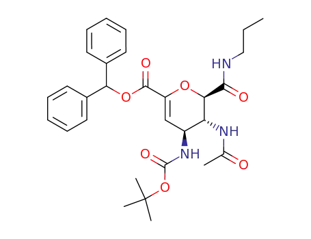 (4S,5R,6R)-5-Acetylamino-4-tert-butoxycarbonylamino-6-propylcarbamoyl-5,6-dihydro-4H-pyran-2-carboxylic acid benzhydryl ester