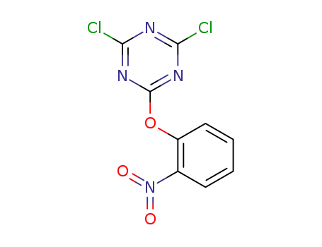 Molecular Structure of 101870-02-4 (1,3,5-Triazine, 2,4-dichloro-6-(2-nitrophenoxy)-)