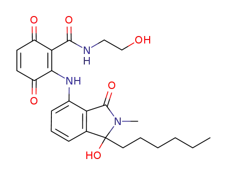 2-(1'-hexyl-1'-hydroxy-2'-methyl-3-oxo-2,3-dihydro-1H-isoindol-4-ylamino)-3,6-dioxocyclohexa-1,4-dienecarboxylic acid (2''-hydroxyethyl)amide