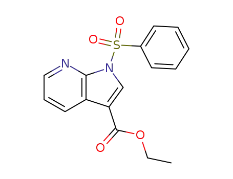 Molecular Structure of 245064-82-8 (1H-Pyrrolo[2,3-b]pyridine-3-carboxylic acid, 1-(phenylsulfonyl)-, ethyl ester)