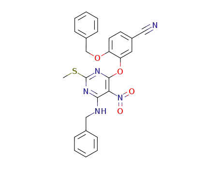 3-(6-Benzylamino-2-methylsulfanyl-5-nitro-pyrimidin-4-yloxy)-4-benzyloxy-benzonitrile