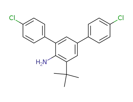 Molecular Structure of 178110-57-1 (5'-(tert-butyl)-4,4''-dichloro-[1,1':3',1''-terphenyl]-4'-amine)