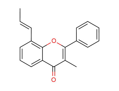 4H-1-Benzopyran-4-one,3-methyl-2-phenyl-8-(1-propen-1-yl)-