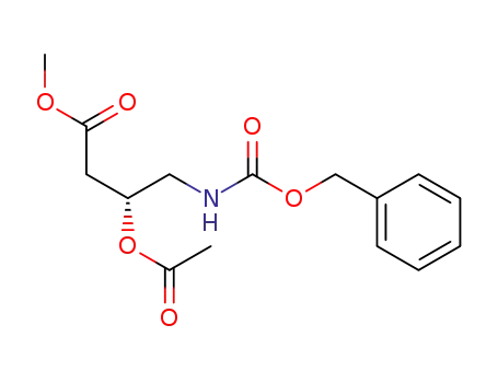 Molecular Structure of 180520-94-9 (methyl (R)-3-acetoxy-4-[(benzyloxycarbonyl)amino]butanoate)