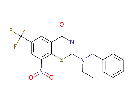 2-[benzyl(ethyl)amino]-8-nitro-6-(trifluoromethyl)-4H-1,3-benzothiazin-4-one