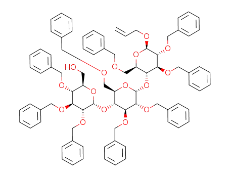 allyl O-(2,3,4-tri-O-benzyl-α-D-glucopyranosyl)-(1<*>4)-O-(2,3,6-tri-O-benzyl-α-D-glucopyranosyl)-(1<*>4)-2,3,6-tri-O-benzyl-β-D-glucopyranoside