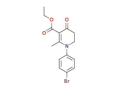 Molecular Structure of 178425-94-0 (3-Pyridinecarboxylic acid,
1-(4-bromophenyl)-1,4,5,6-tetrahydro-2-methyl-4-oxo-, ethyl ester)