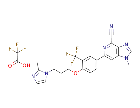 1-methyl-6-{4-[3-(2-methyl-imidazol-1-yl)-propoxy]-3-(trifluoromethyl)-phenyl}-1H-imidazo[4,5-c]pyridine-4-carbonitrile trifluoroacetate