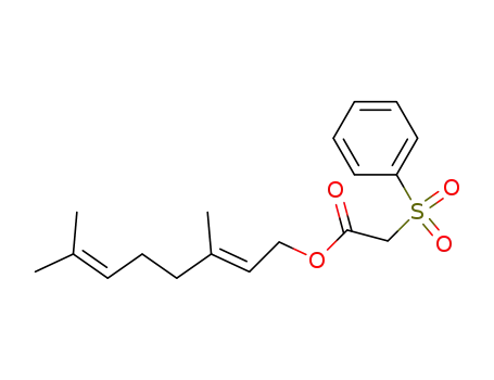 Benzenesulfonyl-acetic acid (E)-3,7-dimethyl-octa-2,6-dienyl ester