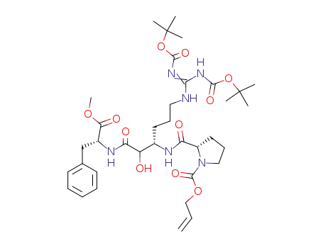 methyl 2(R)-{[2(R,S)-hydroxy-3(S)-({[1-(allyloxycarbonyl)pyrrolidin-2(S)-yl]carbonyl}amino)-6-({[(tert-butyloxycarbonyl)imino][(tert-butyloxycarbonyl)amino]methyl}amino)hexanoyl]amino}-3-phenylpropanoate