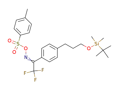 Molecular Structure of 204329-82-8 (1-{4-[3-(tert-butyldimethylsilyloxy)propyl]phenyl}-2,2,2-trifluoroethanone O-tosyl oxime)