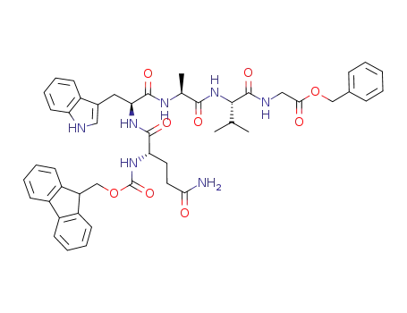 ((S)-2-{(S)-2-[(S)-2-[(S)-4-Carbamoyl-2-(9H-fluoren-9-ylmethoxycarbonylamino)-butyrylamino]-3-(1H-indol-3-yl)-propionylamino]-propionylamino}-3-methyl-butyrylamino)-acetic acid benzyl ester