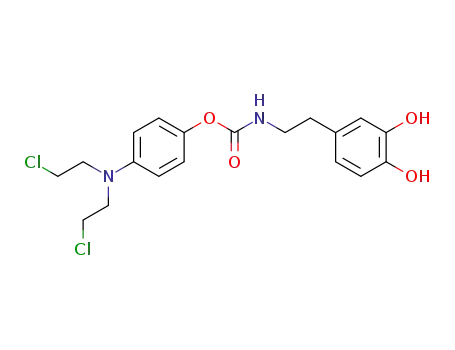 Carbamic acid, [2-(3,4-dihydroxyphenyl)ethyl]-,
4-[bis(2-chloroethyl)amino]phenyl ester