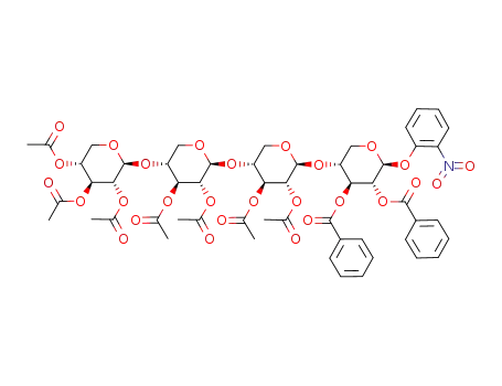 2-nitrophenyl O-(2,3,4-tri-O-acetyl-β-D-xylopyranosyl)-(1<*>4)-bis<O-(2,3-di-O-acetyl-β-D-xylopyranosyl)-(1<*>4)>-2,3-di-O-benzoyl-β-D-xylopyranoside