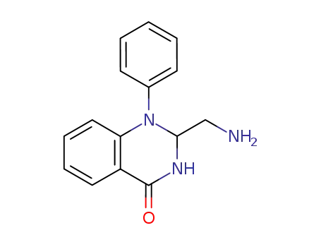 Molecular Structure of 182679-45-4 (2-Aminomethyl-1-phenyl-2,3-dihydro-1H-quinazolin-4-one)
