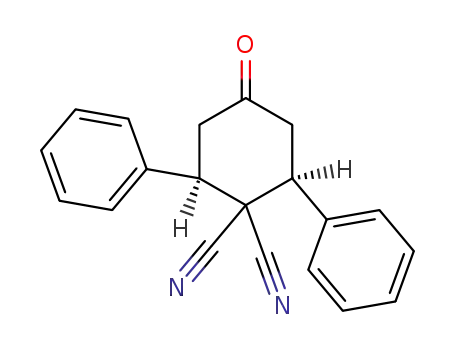 Molecular Structure of 143287-16-5 (1,1-Cyclohexanedicarbonitrile, 4-oxo-2,6-diphenyl-, cis-)
