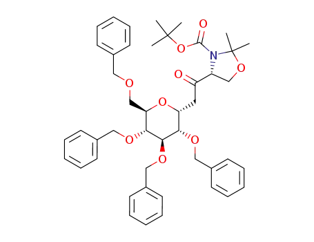 5,9-anhydro-6,7,8,10-tetra-O-benzyl-2,4-dideoxy-1,2-N,O-isopropylidene-2-(tert-butoxycarbonylamino)-D-erythro-L-gulo-3-deculose