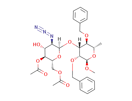 methyl O-(4,6-di-O-acetyl-2-azido-2-deoxy-α-D-glucopyranosyl)-(1-3)-2,4-di-O-benzyl-α-L-rhamnopyranoside