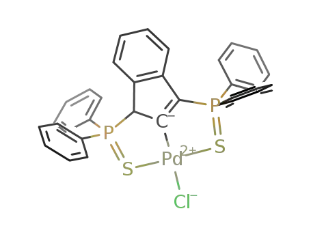 Molecular Structure of 1133953-50-0 (PdCl[1,3-bis(diphenylthiophosphinoyl)indene(-1H)])