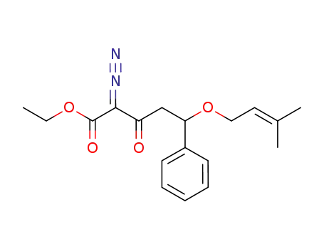ethyl 2-diazo-5-(3-methylbut-2-enyloxy)-3-oxo-5-phenylpentanoate