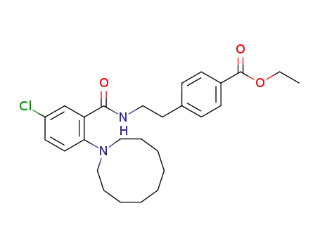 Molecular Structure of 78252-70-7 (ethyl 4-(2-(5-chloro-2-nonanmethyleneimino-benzoylamino)-ethyl)-benzoate)