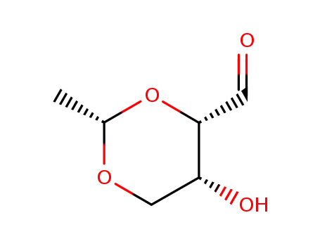 Molecular Structure of 87068-62-0 (1,3-Dioxane-4-carboxaldehyde, 5-hydroxy-2-methyl-, (2S,4S,5R)- (9CI))