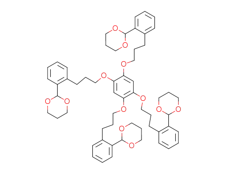 Molecular Structure of 171086-96-7 (1,2,4,5-Tetrakis<3-<2-(1,3-dioxan-2-yl)phenyl>-1-oxypropyl>benzene)