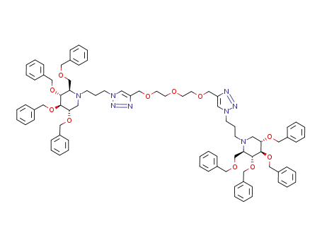 bis-1,9-[1-(3-(2,3,4,6-tetra-O-benzyl-1,5-dideoxy-1,5-imino-D-glucitol-N-yl)-propyl)triazol-4-yl]-2,5,8-trioxanonane