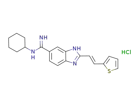 E-N'-cyclohexyl-2-(2-thiophen-2-ylvinyl)-3H-benzimidazole-5<sup>(6)</sup>-carboxamidine hydrochloride