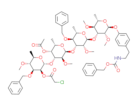 4-[2-(benzyloxycarbonylamino)ethyl]phenyl 2,4-di-O-methyl-3-O-{4-O-benzyl-2-O-methyl-3-O-[4-O-acetyl-2-O-methyl-3-O-(3-O-benzyl-2-O-chloroacetyl-4-O-methyl-α-D-rhamnopyranoside)-α-L-fucopyranosyl]-α-L-rhamnopyranosyl}-α-L-rhamnopyranoside