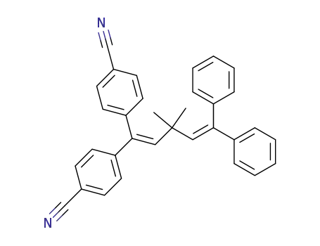 Molecular Structure of 54008-18-3 (Benzonitrile, 4,4'-(3,3-dimethyl-5,5-diphenyl-1,4-pentadienylidene)bis-)