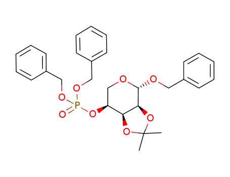 Molecular Structure of 1032939-23-3 (1-O-benzyl-2,3-isopropylidene-β-L-ribopyranoside-4-O-dibenzylphosphate)