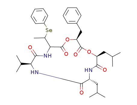 (3S,9S,12R,15S)-3-Benzyl-12,15-diisobutyl-9-isopropyl-6-(1-phenylselanyl-ethyl)-1,4-dioxa-7,10,13-triaza-cyclopentadecane-2,5,8,11,14-pentaone