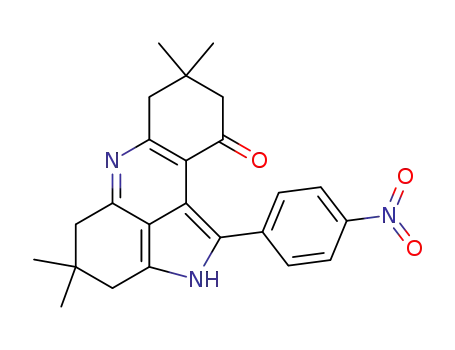 Molecular Structure of 118933-85-0 (1-(4-nitrophenyl)-4,4,8,8-tetramethyl-2,3,4,5,7,8,9,10-octahydropyrrolo<4,3,2-m,n>acridin-10-one)