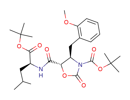 5-(1-<i>tert</i>-butoxycarbonyl-3-methyl-butylcarbamoyl)-4-(2-methoxy-benzyl)-2-oxo-oxazolidine-3-carboxylic acid <i>tert</i>-butyl ester