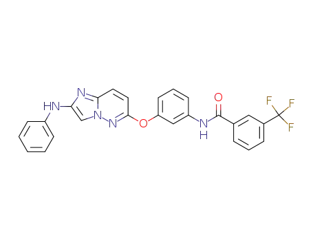 N-{3-[(2-anilinoimidazo[1,2-b]pyridazin-6-yl)oxy]phenyl}-3-(trifluoromethyl)benzamide