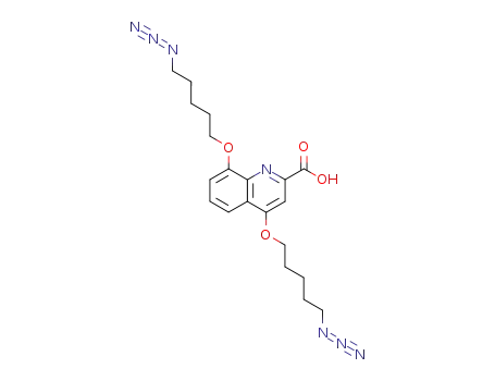 Molecular Structure of 194673-19-3 (2-Quinolinecarboxylic acid, 4,8-bis[(5-azidopentyl)oxy]-)