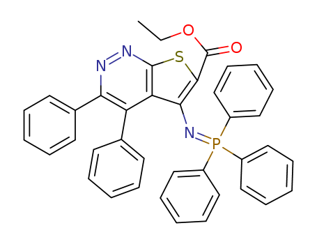 Molecular Structure of 194546-63-9 (Thieno[2,3-c]pyridazine-6-carboxylic acid,
3,4-diphenyl-5-[(triphenylphosphoranylidene)amino]-, ethyl ester)